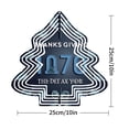 thumbnail image 7 of Metal Hanging Christmas Tree Wind Spinner - Decorative White Line Pattern with ' THANKS ' & ' 1070 ' - Festive Garden Decor, 7 of 7