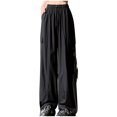 thumbnail image 2 of LEBONYARD Wide Leg Pants for Women,Women's Mid-waist Pocket Overalls Casual Pants In Spring and Summer Black S, 2 of 7