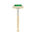 thumbnail image 5 of ANGARA Natural 1.5 Ct Emerald-Cut Emerald Ring with Diamond Halo in 14K Yellow Gold for Women (Size-8x6mm) | May Birthstone, Birthday, Anniversary, Jewelry Gift for Women | Natural Emerald Ring, 5 of 10
