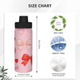 thumbnail image 4 of 18oz Sports Insulated Kettle Double Wall Vacuum Insulated Water Bottle With Leak Proof Flip Lid For Gym Outdoor Commuting Camping Sweet Love Bow Heart Pink, 4 of 9