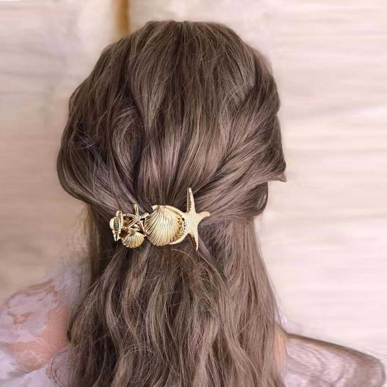 Shell Hair Accessories Chain Clips for Woman Girls 