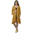 thumbnail image 2 of Moomaya Front Open Printed Shrug 3/4 Sleeve Georgette Beach Cover Up For Women, 2 of 6