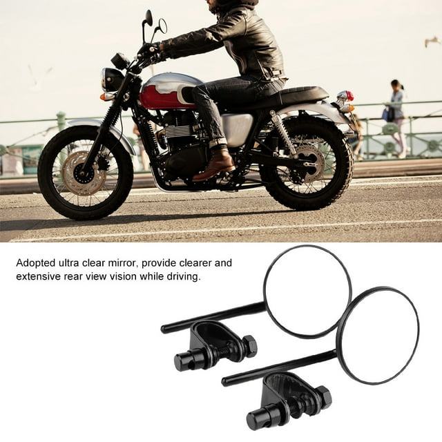 Motorcycle Rear View Mirror Sturdy Reflective Round Shape for Stylish Look Riders