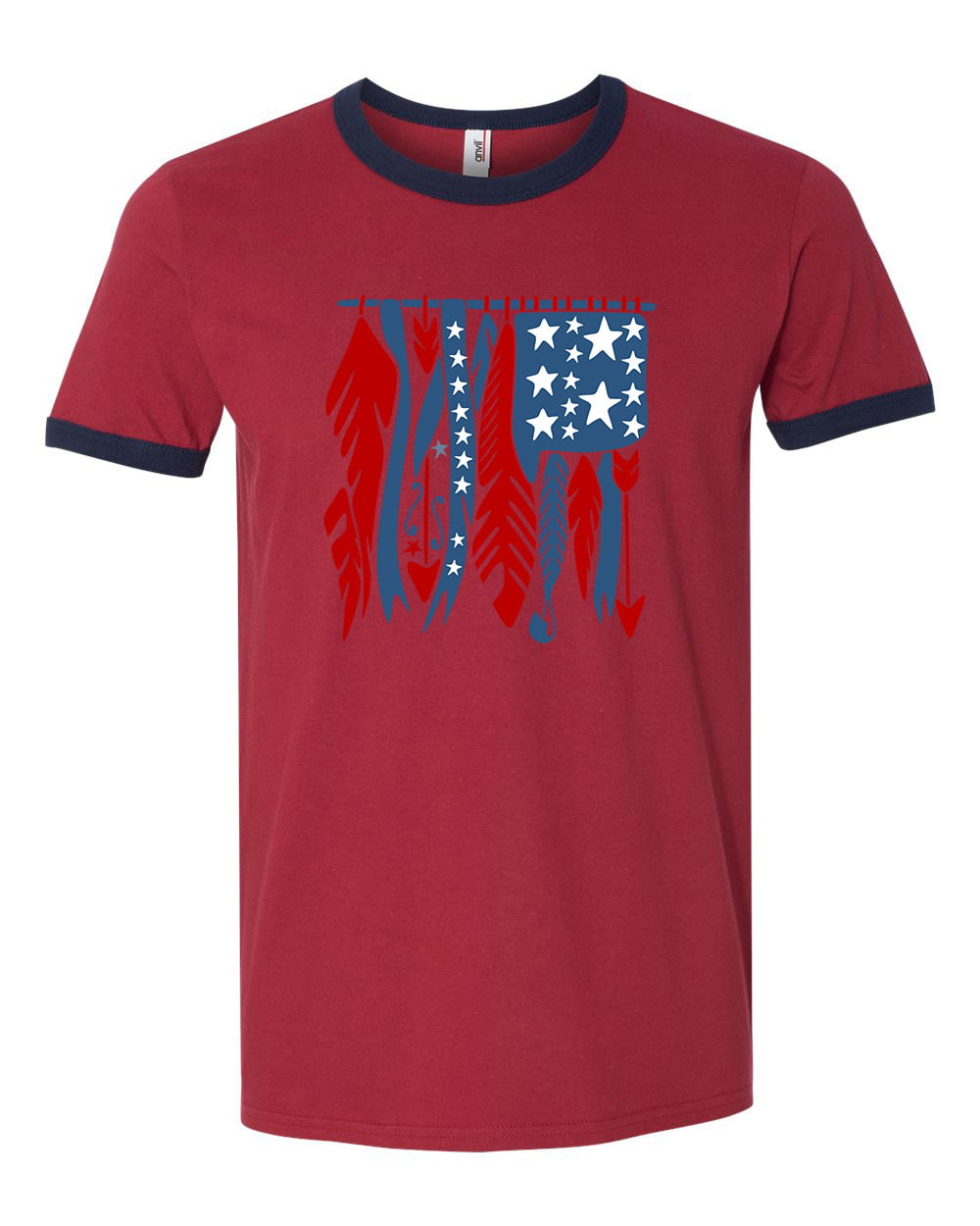 Custom Apparel R Us - Patriotic American Flag Womens Mens Ringer T ...
