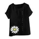 thumbnail image 4 of Vestidos Casuales Para Mujer, Blusas De Mujer De Moda Blusa informal de lino con botones y manga corta estampada para mujer, 4 of 4