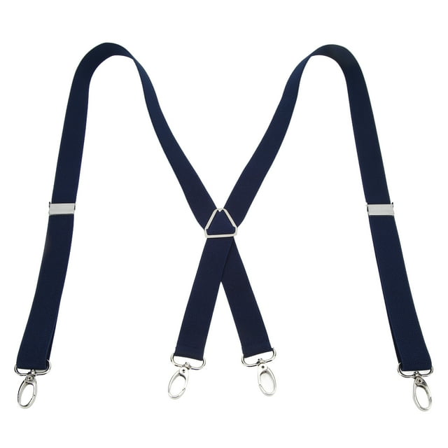 Bretelles pour Hommes, Matériau de Bande Élastique Ajustable et Extensible 4 Boucles Métalliques Bretelles de Pantalon pour Mariages pour Rendez-Vous Bleu Marine