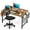 Rustic Brown, variant on edx Computer Desk and Home Office Chair Set, 47 Inch Writing Table with Storage Bag & Armless Mesh Desk Chair For Home, Rustic Brown