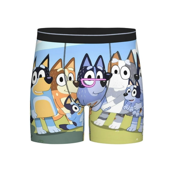 Saiise Bluey Men's Underwear Boxer Briefs Cotton Trunks Short Leg Underwear (S-XXL)