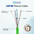 thumbnail image 2 of Smartech 1000ft Cat5e Plenum Cable, 24 AWG, 350 MHz, 4 Pair, UTP Ethernet Cable Green, 2 of 5
