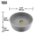 thumbnail image 3 of VIGO Concreto Stone Concrete Round Vessel Bathroom Sink in Gray with Niko Faucet and Pop-Up Drain in Matte Gold, 3 of 10