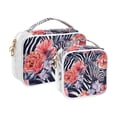 thumbnail image 2 of Zebra Beautiful Flowers Makeup Bags Set Travel Toiletry Bags Portable Cosmetic Bags Organizer Waterproof 2 Packs, 2 of 7