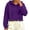 Purple, variant on Women Crop Hoodie Scallop Hem Long Sleeve Drawstring Casual Hood Sweatshirt Pullover Fall Drawstring Hooded Tops S