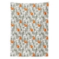thumbnail image 3 of Ambesonne Animal Tablecloth Rectangular Table Cover, Fox in the Winter Forest, 60"x90", Pale Sage Green Orange, 3 of 4