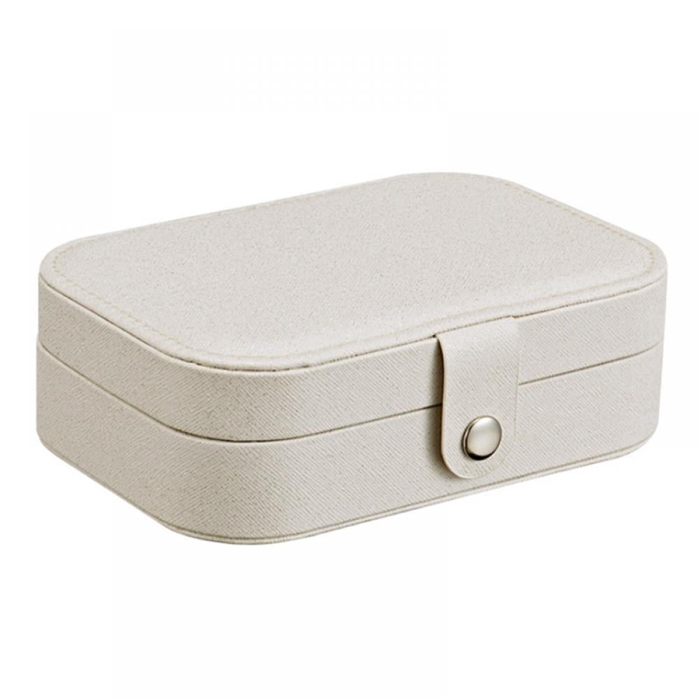Small Jewelry Box PU Leather Display Case Earrings Cufflinks Portable Ring Box 