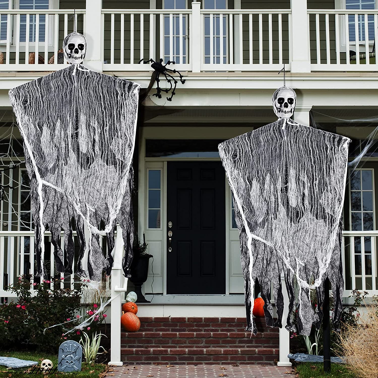 Halloween Party Decoration Door Entrance Metallic Curtain Haunted House 2Pk