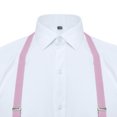 thumbnail image 3 of TOPTIE Men's Solid Suspenders Elastic 3/4 Inch X Back Adjustable Suspenders-Pink, 3 of 7