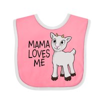 Inktastic Mama Loves Me Cute Goat Boys or Girls Baby Bib