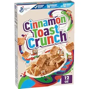 Pack of 1 Cinnamon Toast Crunch Breakfast Cereal, Crispy Cinnamon Cereal, 12 oz