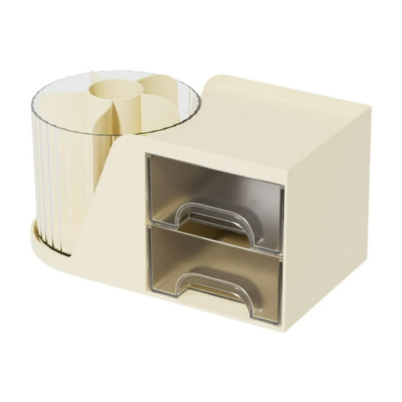Organizador de papelería de escritorio, portalápices giratorio, accesorios, contenedor de brochas de maquillaje, organizador de escritorio para
