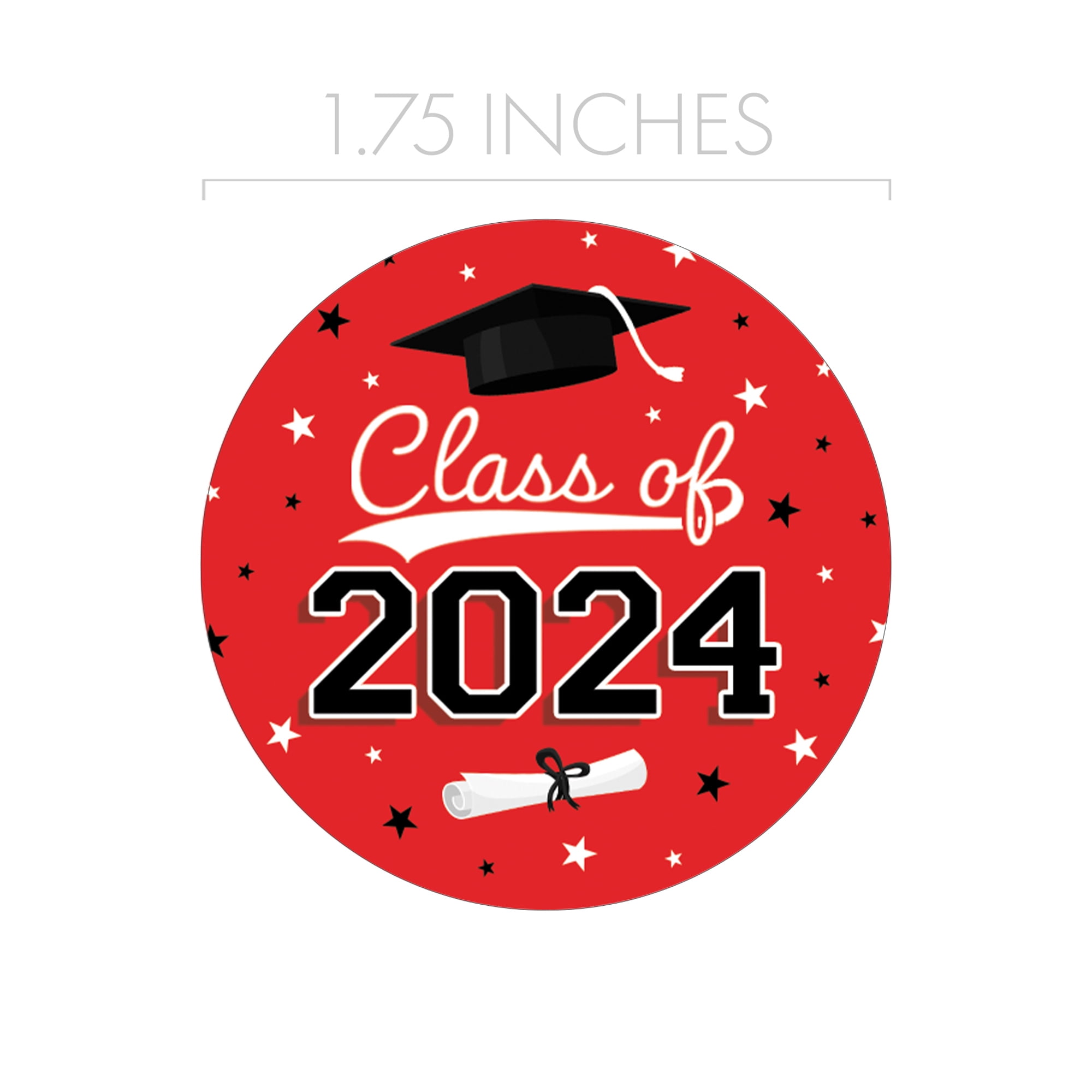 Distinctivs Purple Graduation Class of 2024 Stickers, 40 Labels 