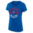 thumbnail image 2 of Women's G-III 4Her by Carl Banks Royal Philadelphia Phillies Super-Slim Fit Lightweight City Graphic T-Shirt, 2 of 5