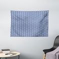 thumbnail image 1 of Moroccan Tapestry, Azulejo Tile Pattern Diagonal Ceramic Pattern Arabesque Star Design Ornament, Wall Hanging for Bedroom Living Room Dorm Decor, 60W X 40L Inches, Dark Blue White, by Ambesonne, 1 of 2