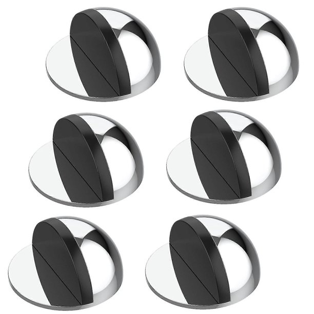 Door Stops, 6 Pieces Door Stops Plated Floor Door Stopper, Zinc Alloy Door Stopper, Floor Door Stopper, No To