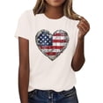 thumbnail image 5 of Goodtrade8 Short Sleeve Shirts for Women Summer USA Years Anniversary Pullover Red White and Blue Graphic Fourth of July Independence Day Casual American Flag Womens Shirts Crew Neck, 5 of 8