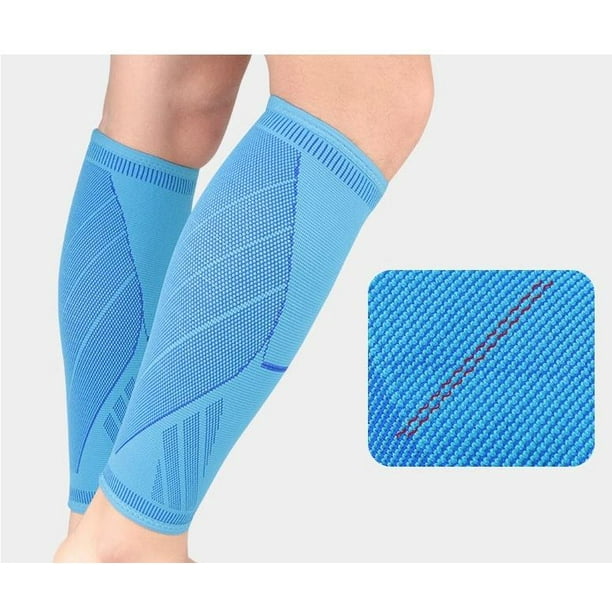 KAKOWELY 2 pares de mangas de compresión para pantorrillas, para hombres y mujeres, sin pies, para varices, lactancia, embarazo, correr, color azul