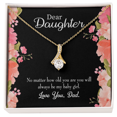 thumbnail image 3 of To My Daughter Dad's Baby Girl Alluring Ribbon Necklace Message Card, 3 of 7
