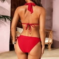 thumbnail image 4 of MSJUHEG Halter Swimsuits for Women Bathing Suits for Women Floral Bikini Set Bathing Suit Sport Swimsuits for Women Halter Swimsuits for Women Trendy Swimsuits Floral Bikini Red XL, 4 of 6