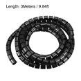 thumbnail image 4 of Uxcell tubo envolvente espiral flexible de gestión de cables de 13mmx15mm de 3 metros color negro, 4 of 5