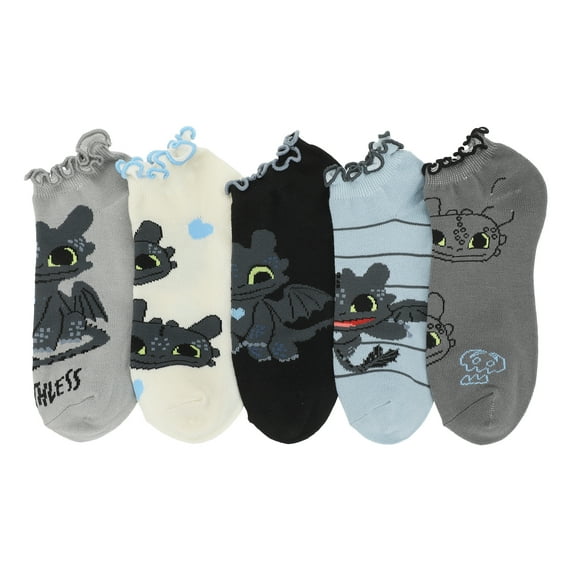 How To Train Your Dragon Toothless Character Art Women's 5-Pair Ankle Socks