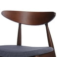 thumbnail image 6 of GDF Studio Wales Mid Century Modern Fabric Upholstered 5 Piece Dining Set, Charcoal and Walnut, 6 of 13