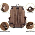 thumbnail image 4 of HMSHA Leather Backpack for Men,Huge Waxed Canvas Shoulder Rucksack for Travel Laptop OVERSIZE (M80_Brown_XL), 4 of 6