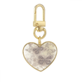 thumbnail image 1 of Elegant Vintage Grey Wallpaper Gold Heart Keychain Metal Keyring Holder, 1 of 3