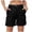 Black, variant on Women Summer Washed Elastic Waist Cargo Denim Shorts Padded Cycling Shorts Women Workout Shorts Womens