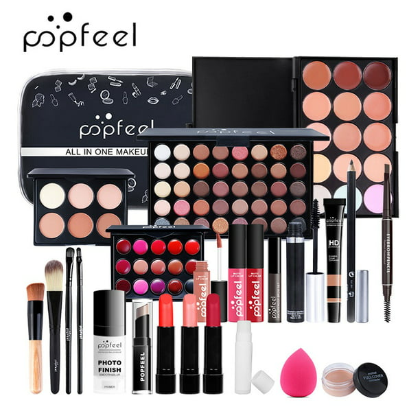 All-in-one Holiday Makeup Gift Set - Makeup Kit for Women Full Kit Cosmetic Essential Starter Include Eyeshadow Palette Lipstick Blush Foundation Concealer Face Powder Lipgloss Brush - Walmart.com