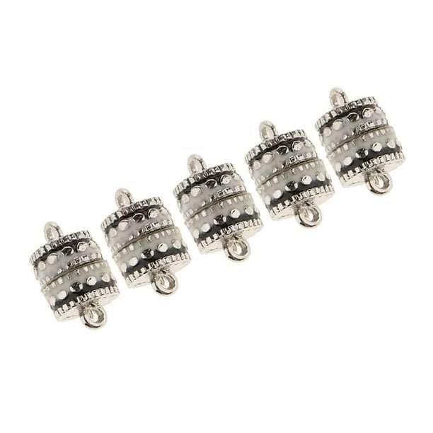 Prettyia, 5 uds., conectores magnéticos de tambor de cristal de de imitación, fabricación de broches Blanco negro Hugo Fabricación de joyería de broches magnéticos