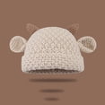 thumbnail image 2 of Fewfanhot Knit Cow Hat with Horns & Ears, Soft Warm Hand-knitted Woolen Beanie Cute Animal Design Winter Cap for Daily Wear Photo Shoots Shower Gift, 2 of 4