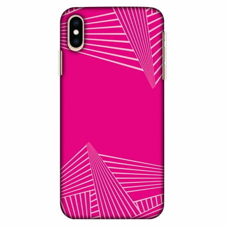iPhone XS Max Case Tempered Glass Combo, Ultra Slim Designer Back Cover with Tempered Glass Screen Protector for iPhone Xs Max (2018) - Carbon Fibre Redux Hot Pink 3