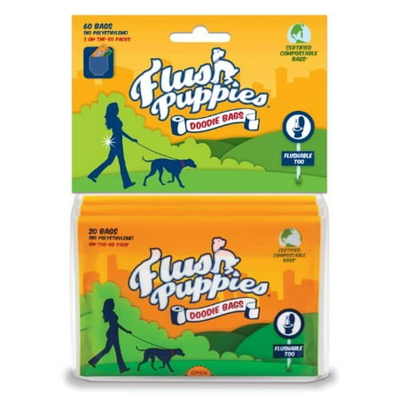 flush puppies flush puppies doodie bags flushable certified compostable 3 on the go packs 60 bags flush puppies flush puppies doodie bags flushable certified compostable 3 on the go packs 60 bags
