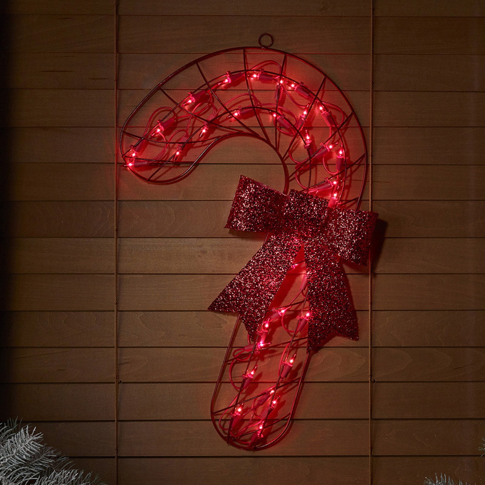 Impact Lighted Red Candy Cane with Bow Christmas Silhouette Decoration - Walmart.com