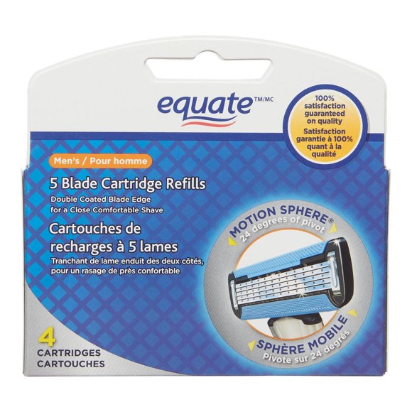 Equate 5 Blade Razor Refills for Men