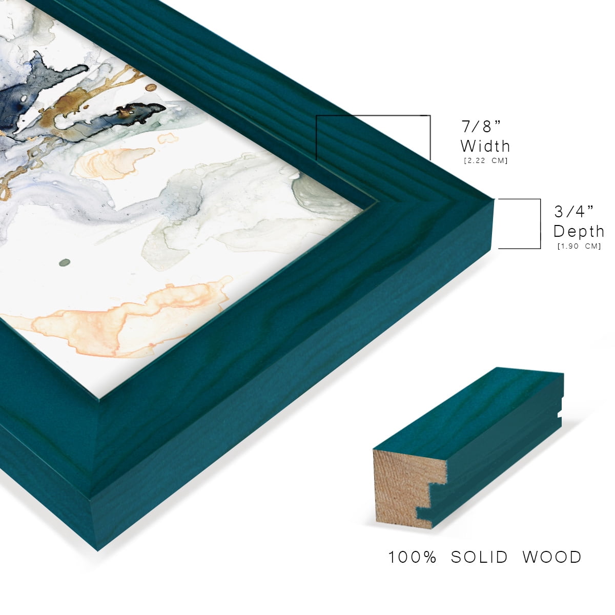 Organic Interlace II -Framed Print w/glass-Ocean Blue