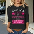 thumbnail image 2 of Fgnfyis T-Shirts pour Femmes Sensibilisation au Cancer Tee Graphique pour Usage Quotidien Décontracté Haut Col Rond Confortable avec Imprimé Inspirant pour Printemps et Été Hauts pour Femmes Noir TG, 2 of 4