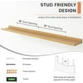 thumbnail image 5 of Floating Picture Ledge Shelves for Wall Set of 4, 48 Inch Solid Wood Wall Shelves with Lip Long Large Nursery Book Shelf for Toys Storage Kids Bookshelf Wall Mounted Living Room Bedroom Decor Frames, 5 of 14