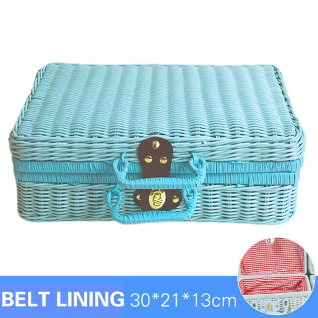 Picnic Basket Large Size Organizer Container Storage Basket With Lid