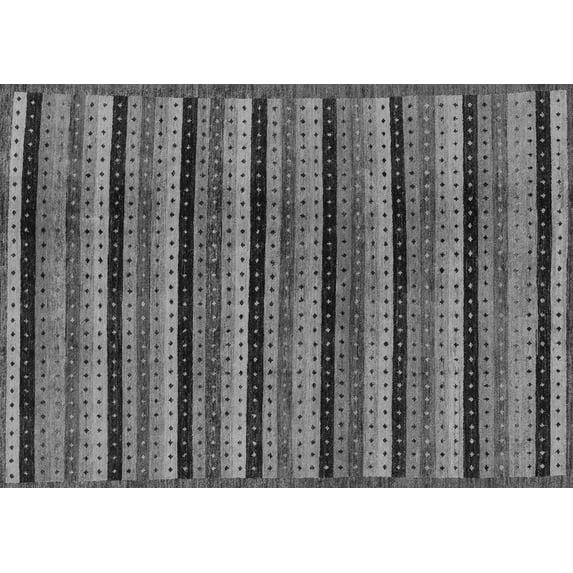Ahgly Company Indoor Rectangle Abstract Gray Modern Area Rugs, 2' x 4'