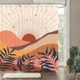 thumbnail image 3 of Boho Shower Curtain, Abstract Mid Century Modern Shower Curtains Aesthetic Shower Curtain Polyester Pink Boho Shower Curtain Minimalist Shower Curtain with 12 Hooks, 72X72inches, 3 of 6